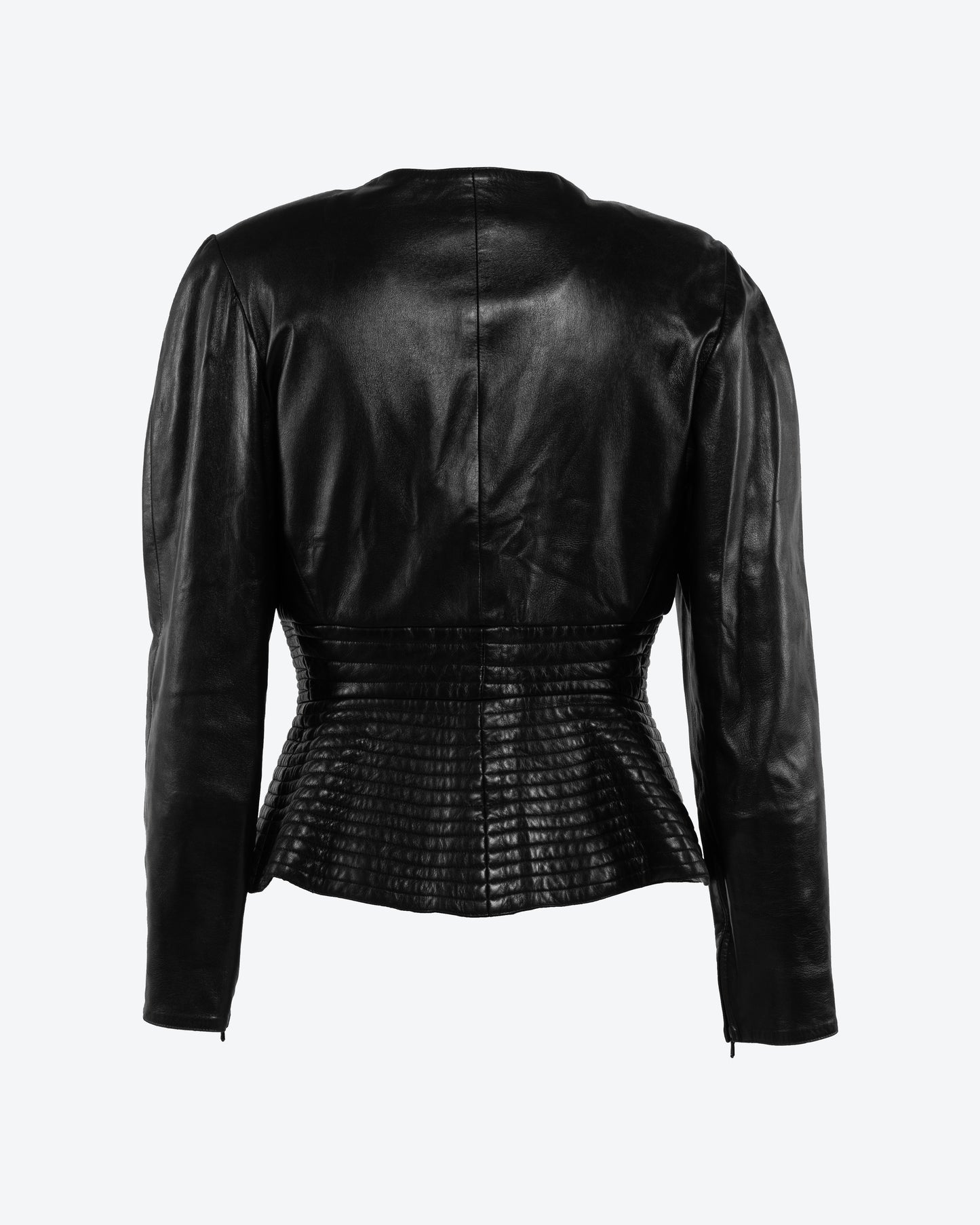 Lucas Martin Vintage Claude Montana S/S 1988 Ribbed Leather Jacket Back