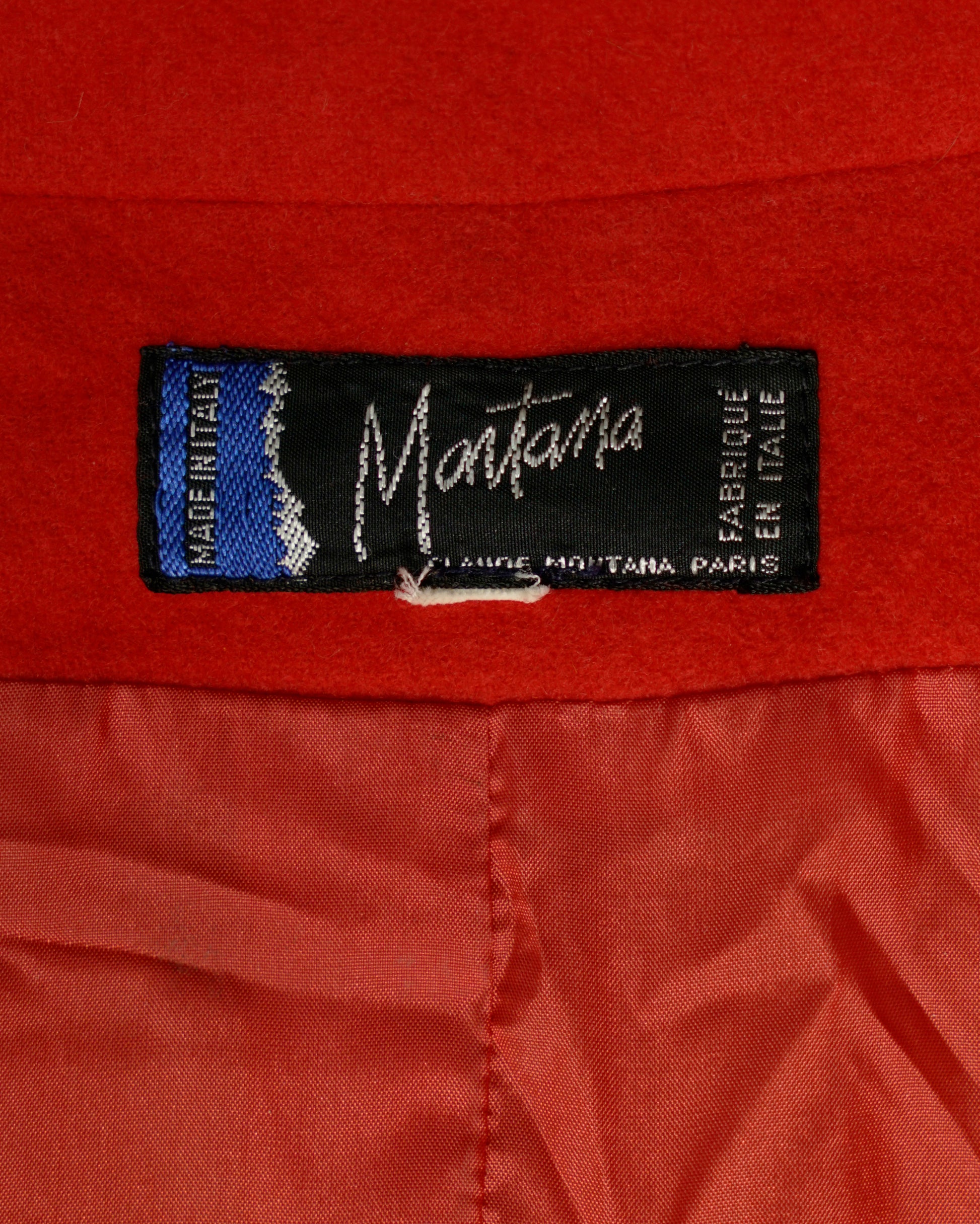 Claude Montana F/W 1990-91 Officer's Jacket Tag