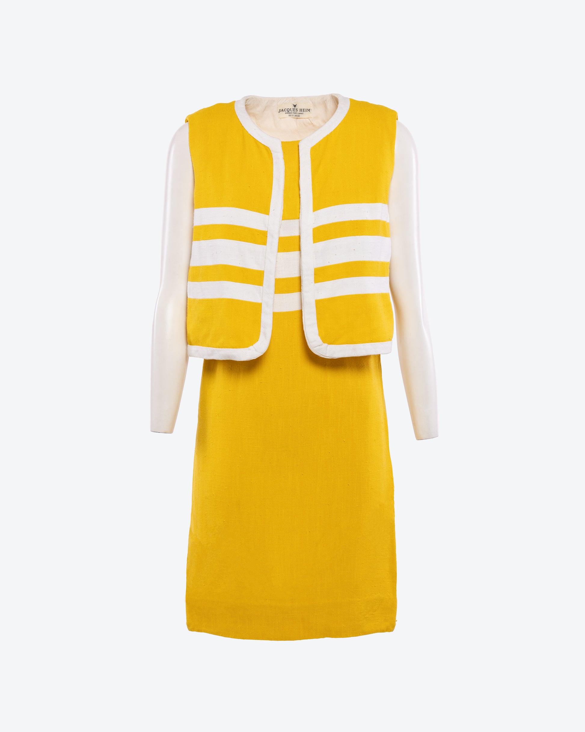 Lucas Martin Vintage Jacques Heim Haute Couture Striped Summer Ensemble circa. 1958-67 Front