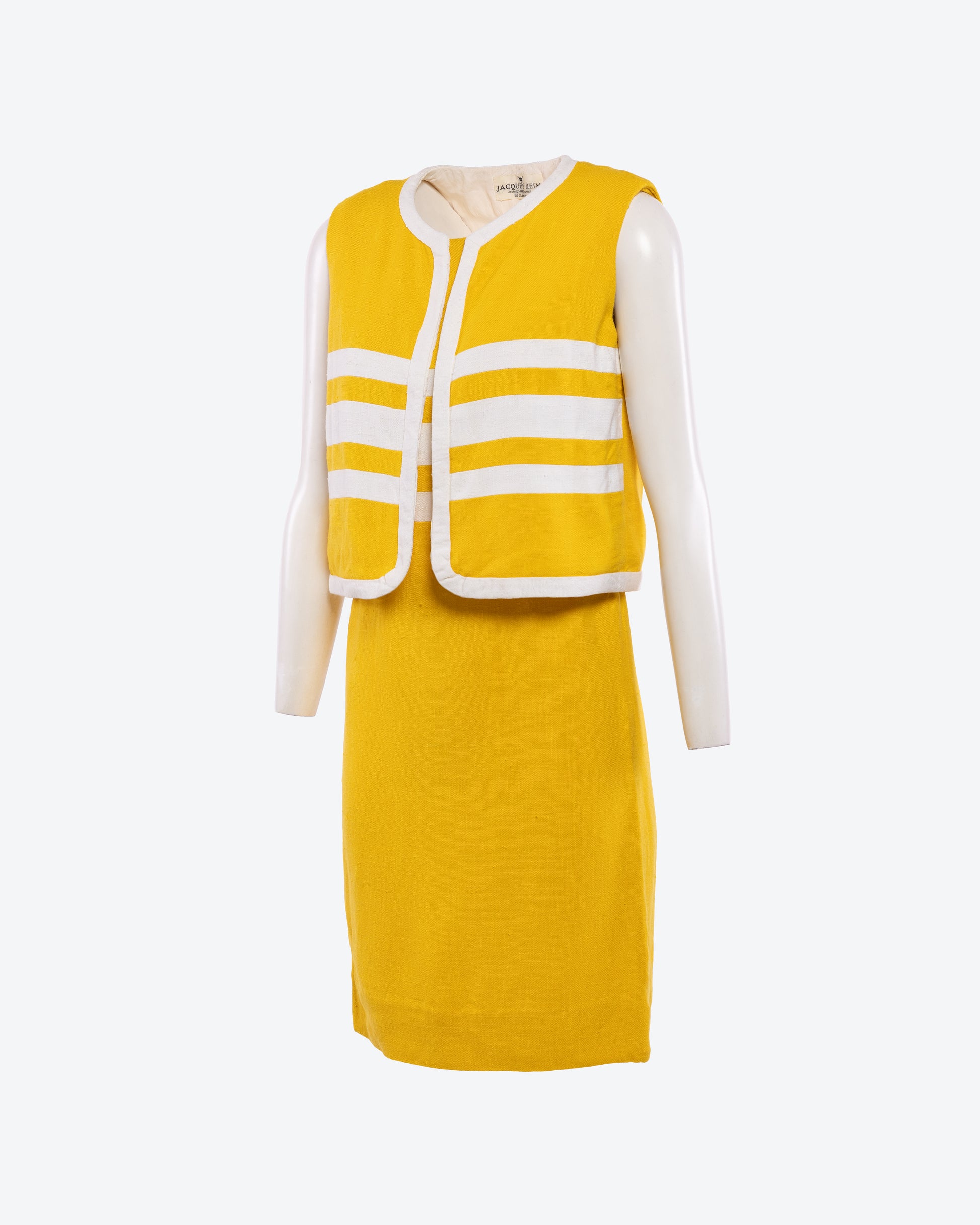 Lucas Martin Vintage Jacques Heim Haute Couture Striped Summer Ensemble circa. 1958-67 Side