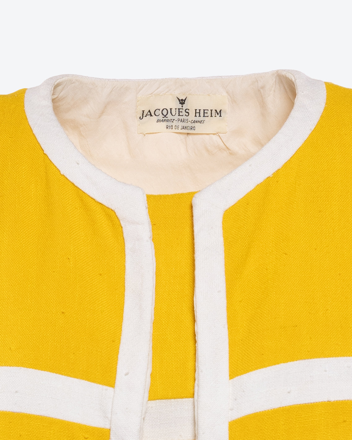 Lucas Martin Vintage Jacques Heim Haute Couture Striped Summer Ensemble circa. 1958-67 Close-Up