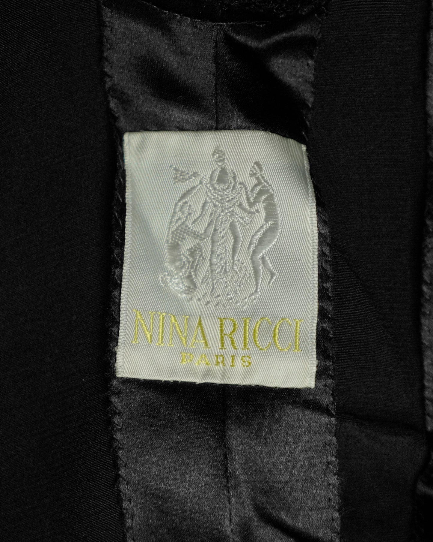 Lucas Martin Vintage Nina Ricci Haute Couture Satin Bow Dress by Gérard Pipart Tag