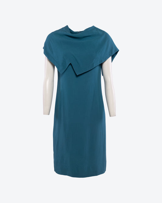 Lucas Martin Vintage Pierre Cardin Haute Couture 1963 Cowl Neckline Dress Front