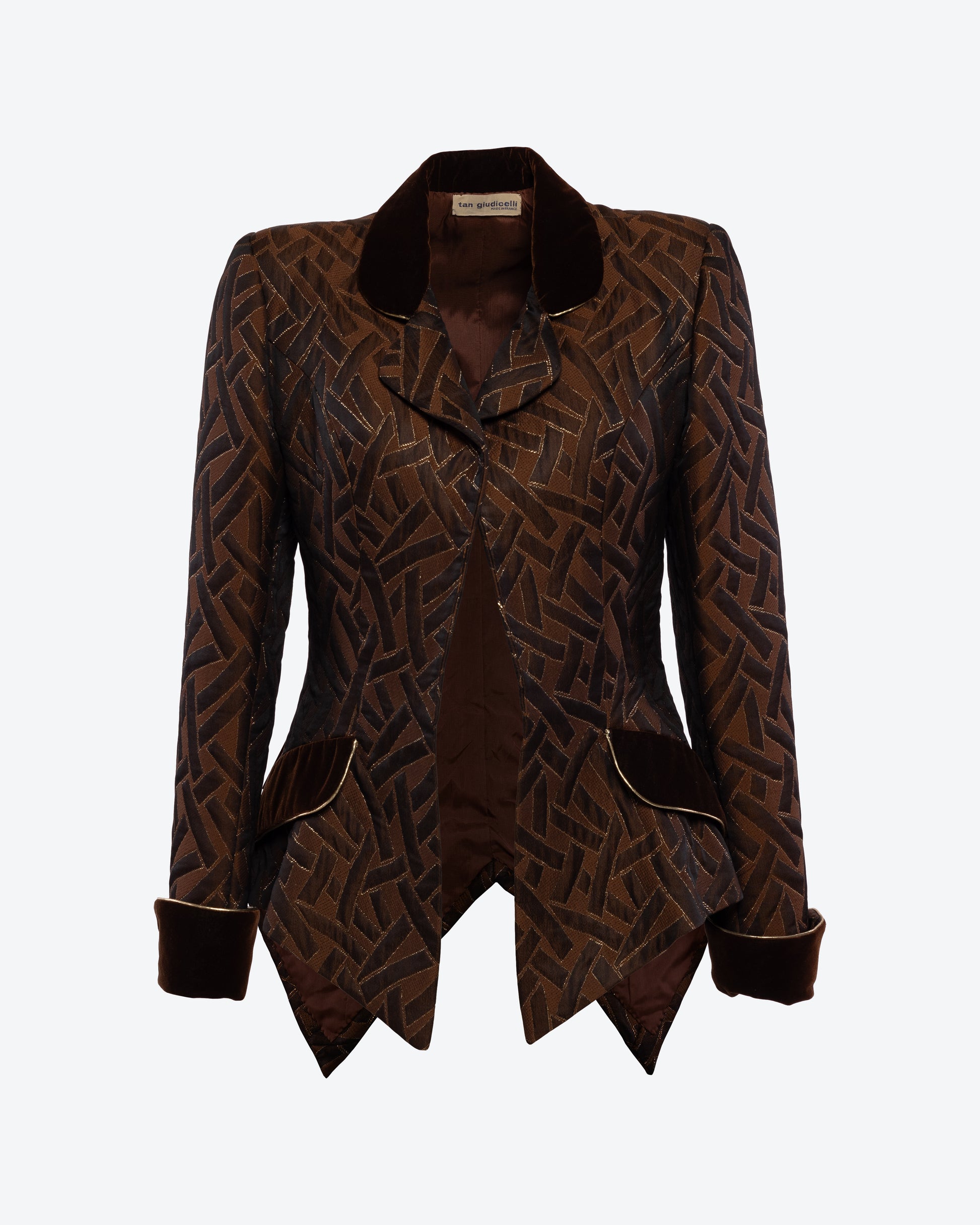 Lucas Martin Vintage Tan Giudicelli F/W 1979 Brocatelle Tailcoat Front