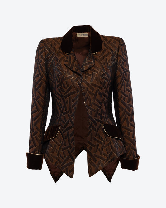 Lucas Martin Vintage Tan Giudicelli F/W 1979 Brocatelle Tailcoat Front