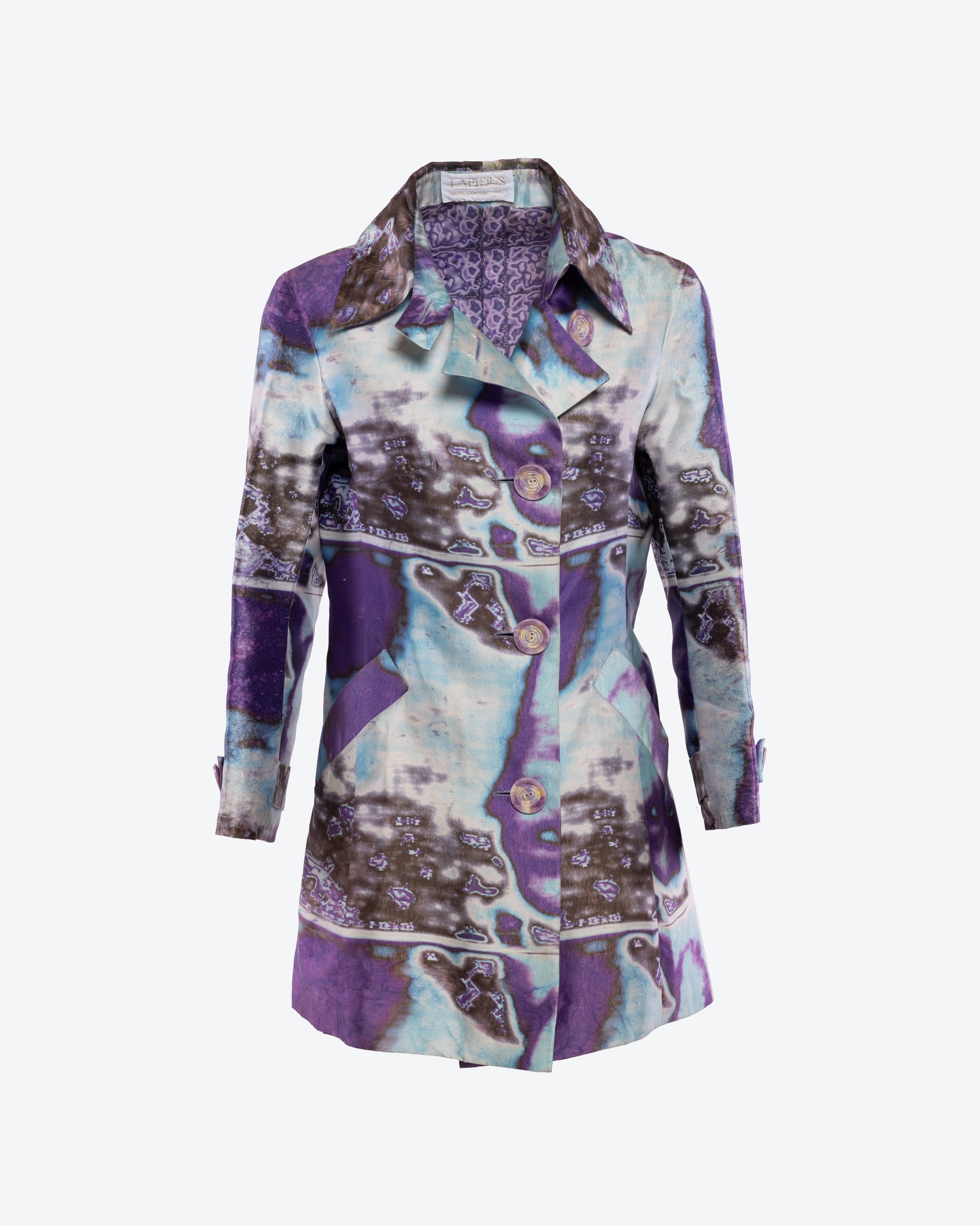 Lucas Martin Vintage Lapidus Haute Couture S/S 1999-2000 Dye Pattern Coat Front